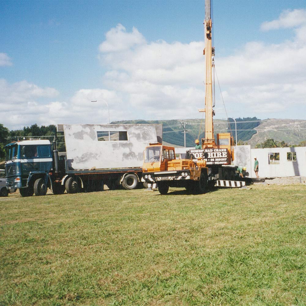 homestead construction craning panels at old project